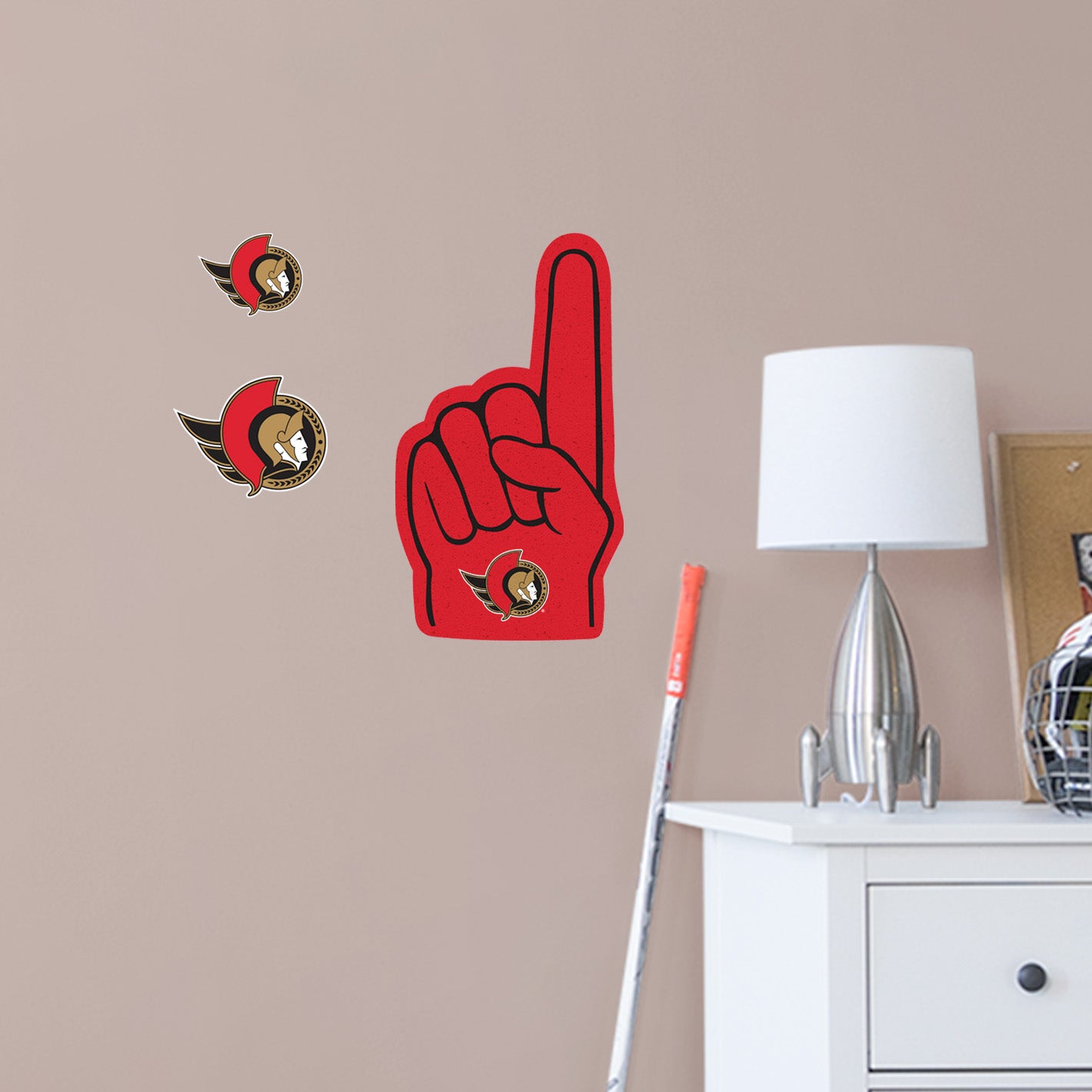 Ottawa Senators:    Foam Finger        - Officially Licensed NHL Removable     Adhesive Decal