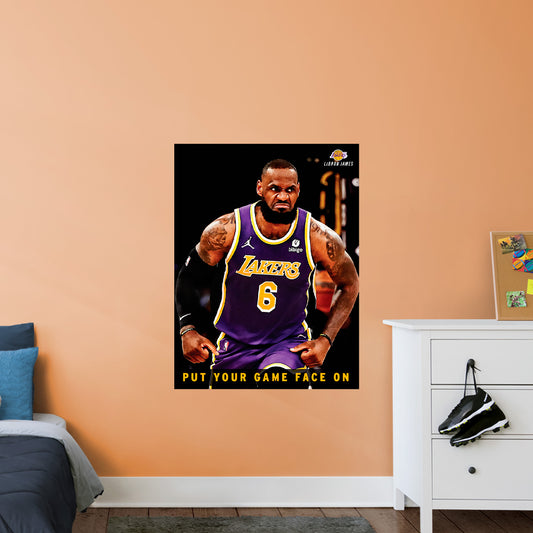 Los Angeles Lakers: LeBron James Intensity Motivational Poster - Officially Licensed NBA Removable Adhesive Decal