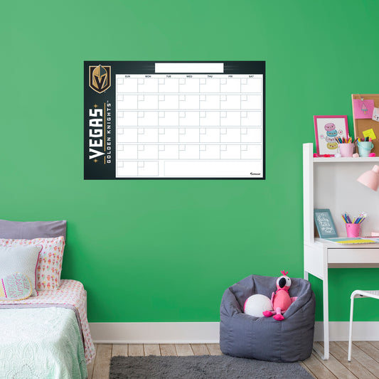 Vegas Golden Knights Dry Erase Calendar  - Officially Licensed NHL Removable Wall Decal