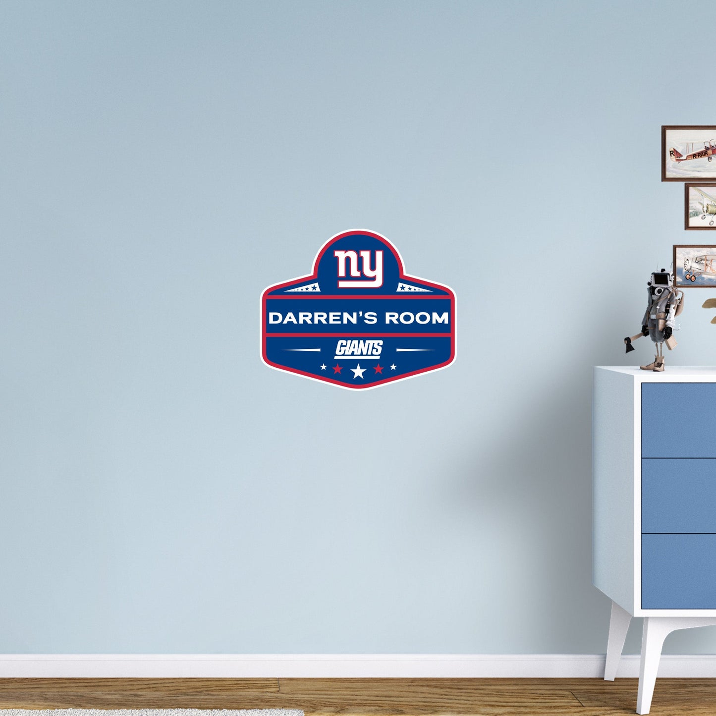 New York Giants:   Badge Personalized Name        - Officially Licensed NFL Removable     Adhesive Decal