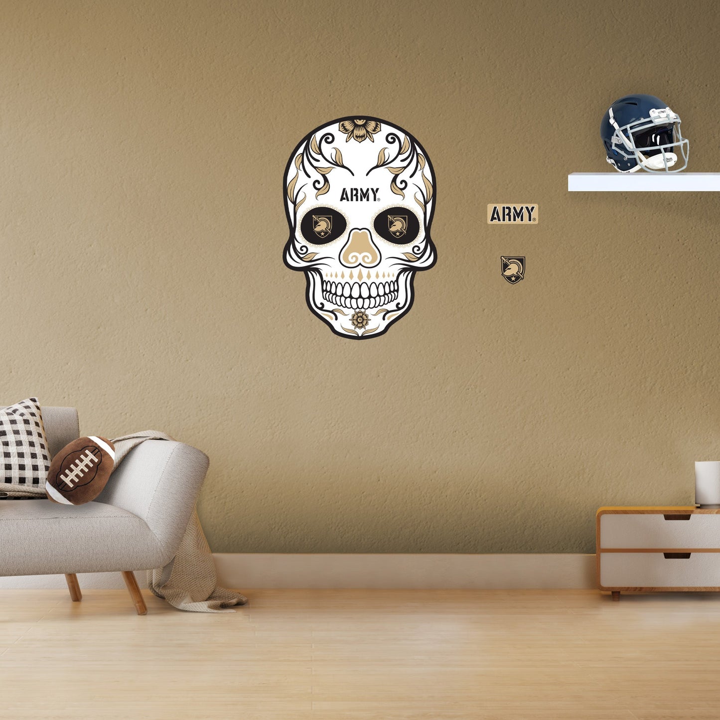 Army Black Knights: Skull - Officially Licensed NCAA Removable Adhesive Decal