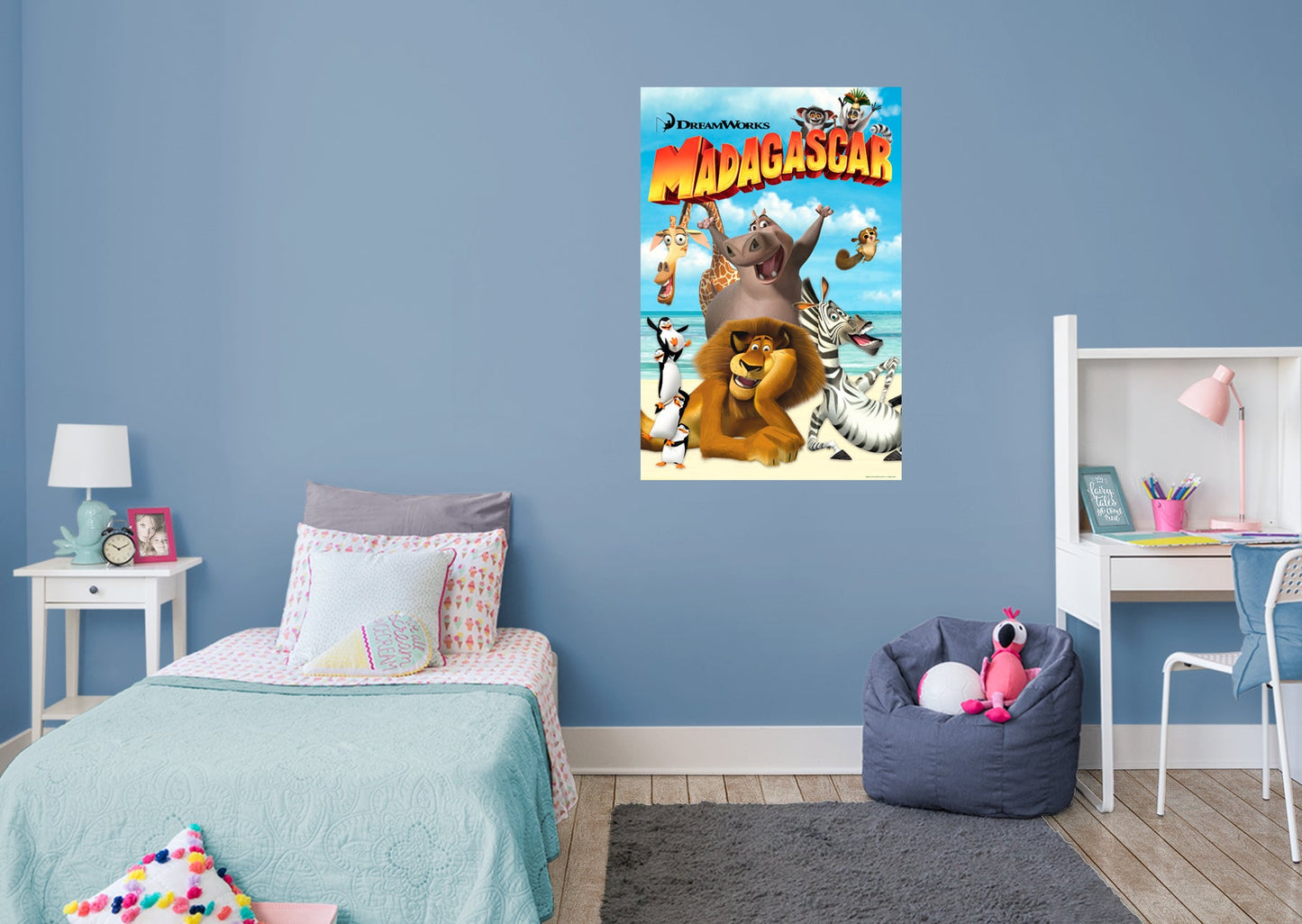 Madagascar:  Movie Poster Mural        - Officially Licensed NBC Universal Removable Wall   Adhesive Decal