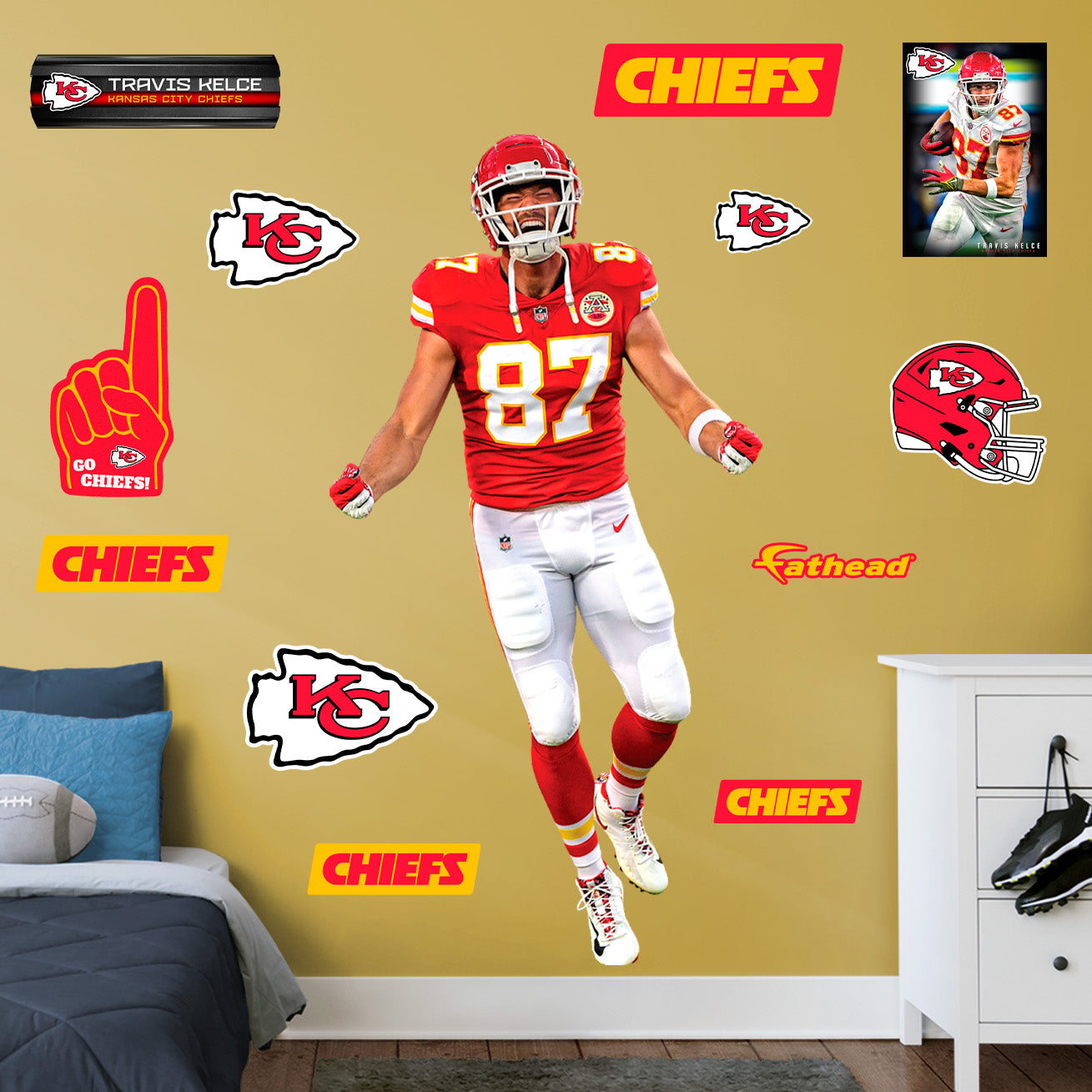 Fathead Travis Kelce Kansas City Chiefs Mini Stand Out