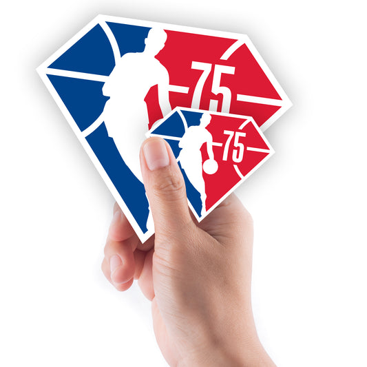 Sheet of 5 -75th Anniversary: Logo MINIS - Officially Licensed NBA Removable Adhesive Decal