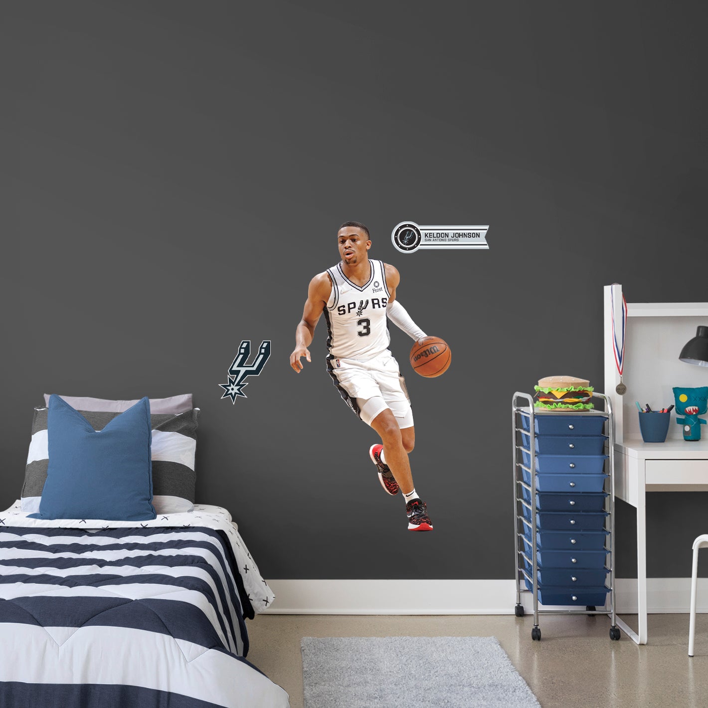 San Antonio Spurs: Keldon Johnson - Officially Licensed NBA Removable Adhesive Decal