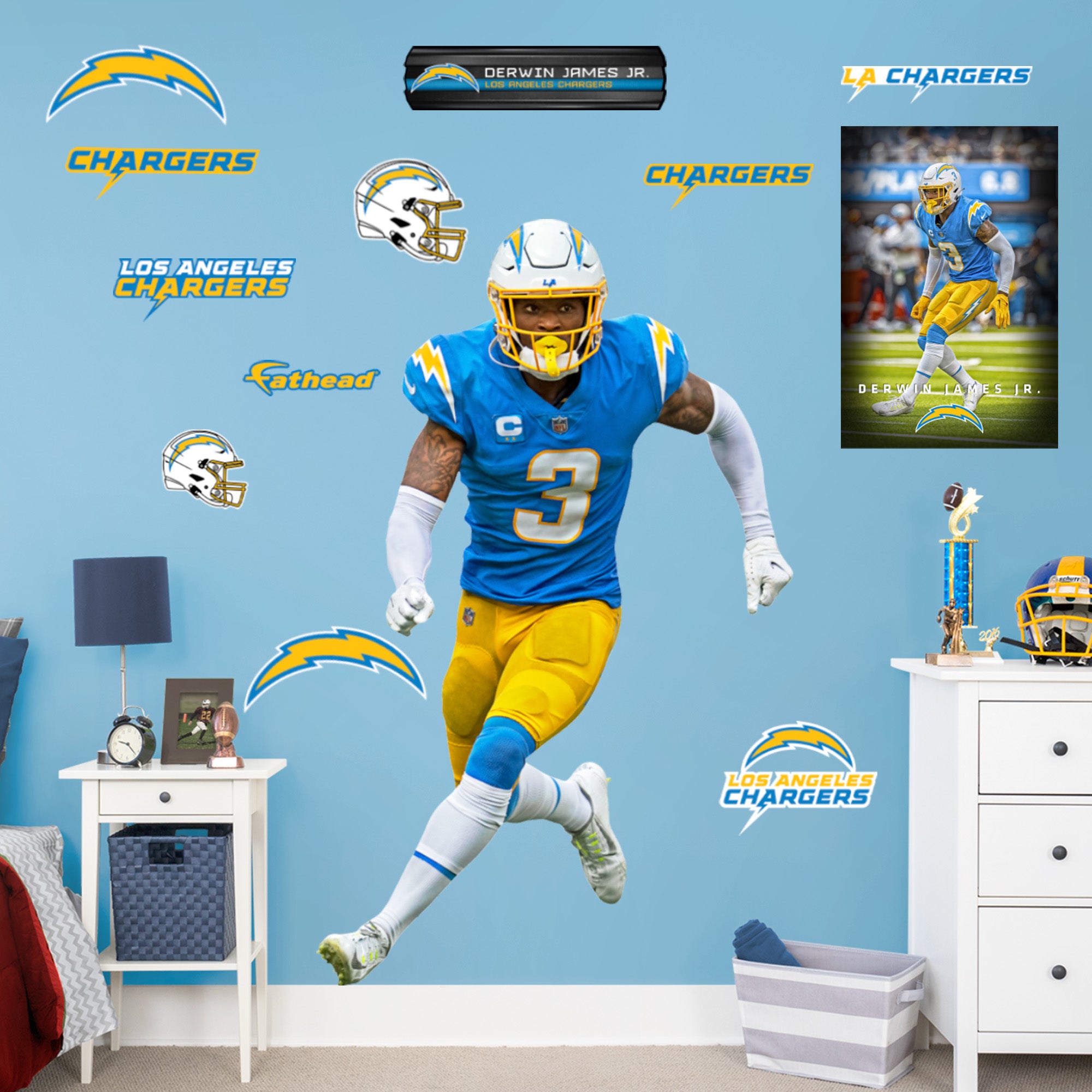 LA Chargers: Helmet Removable Wall Decal