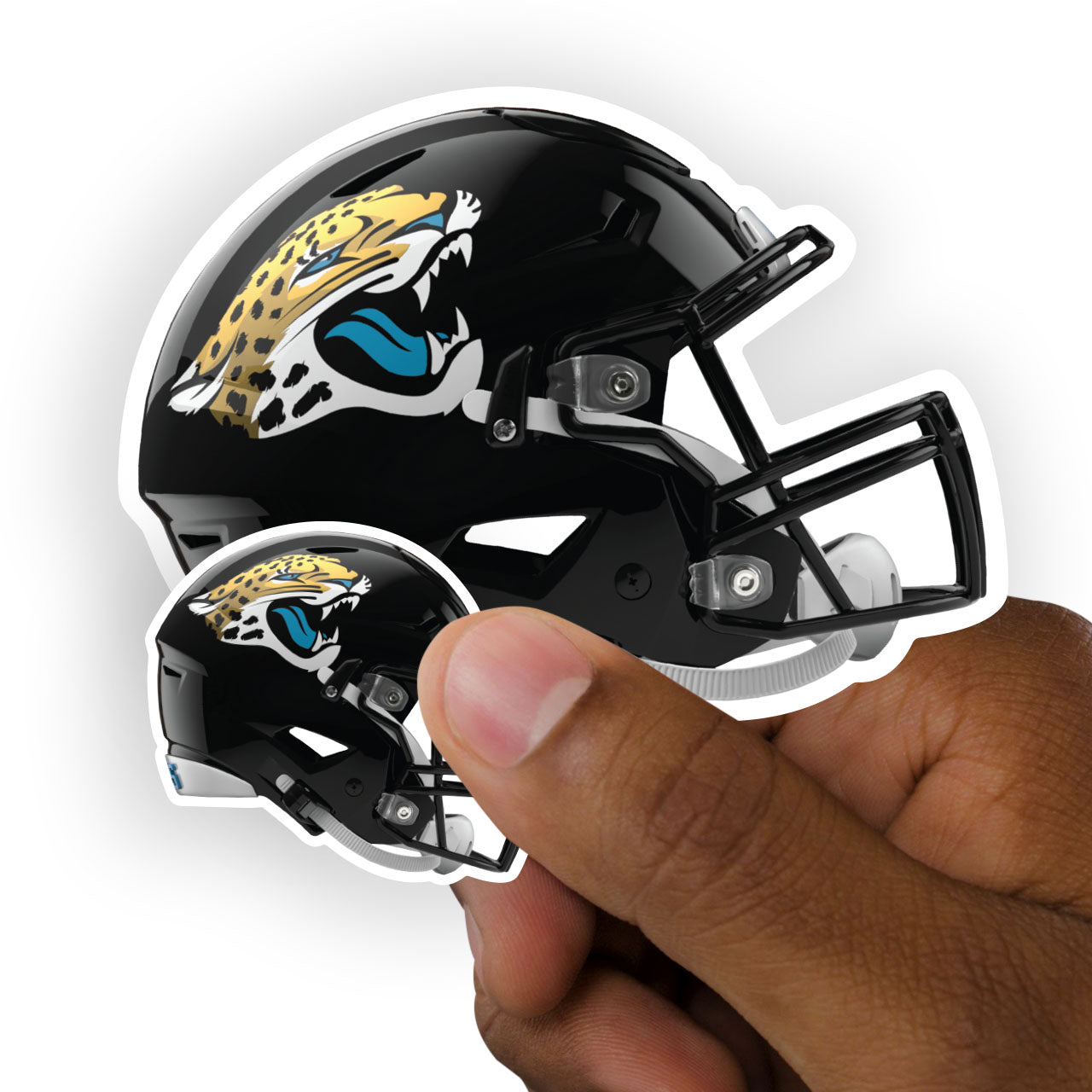thumbnail image 2 of Jacksonville Jaguars Full Size Football Helmet Decals With Bumper – 3M Matte 2 of 4