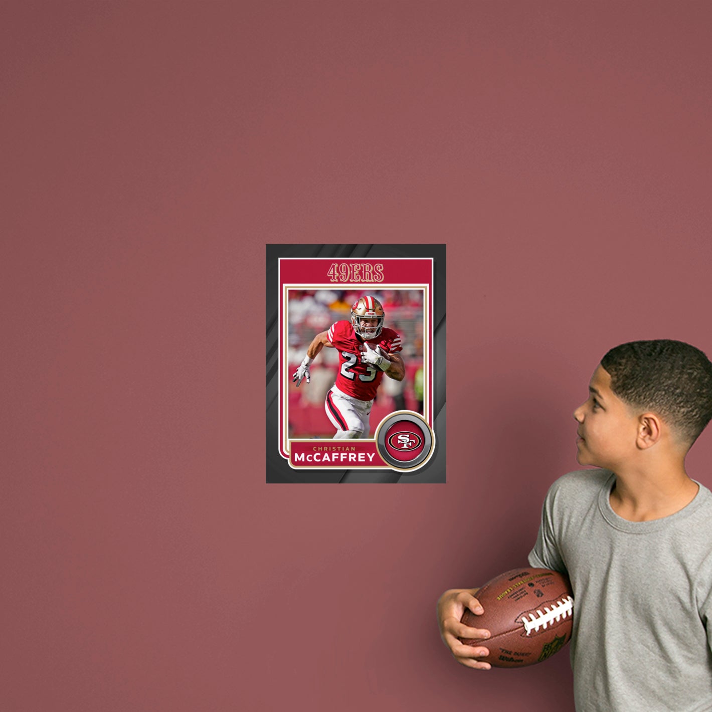 San Francisco 49ers: Christian McCaffrey  Poster        - Officially Licensed NFL Removable     Adhesive Decal