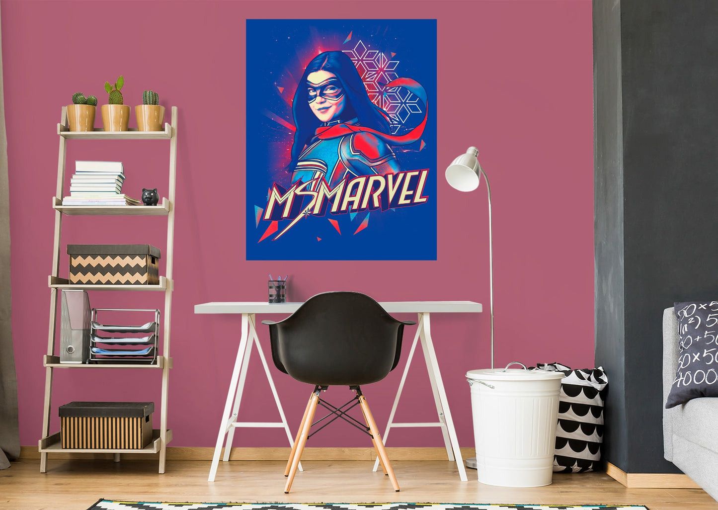 Ms. Marvel: Ms. Marvel Geometric Mural - Officially Licensed Marvel Removable Adhesive Decal