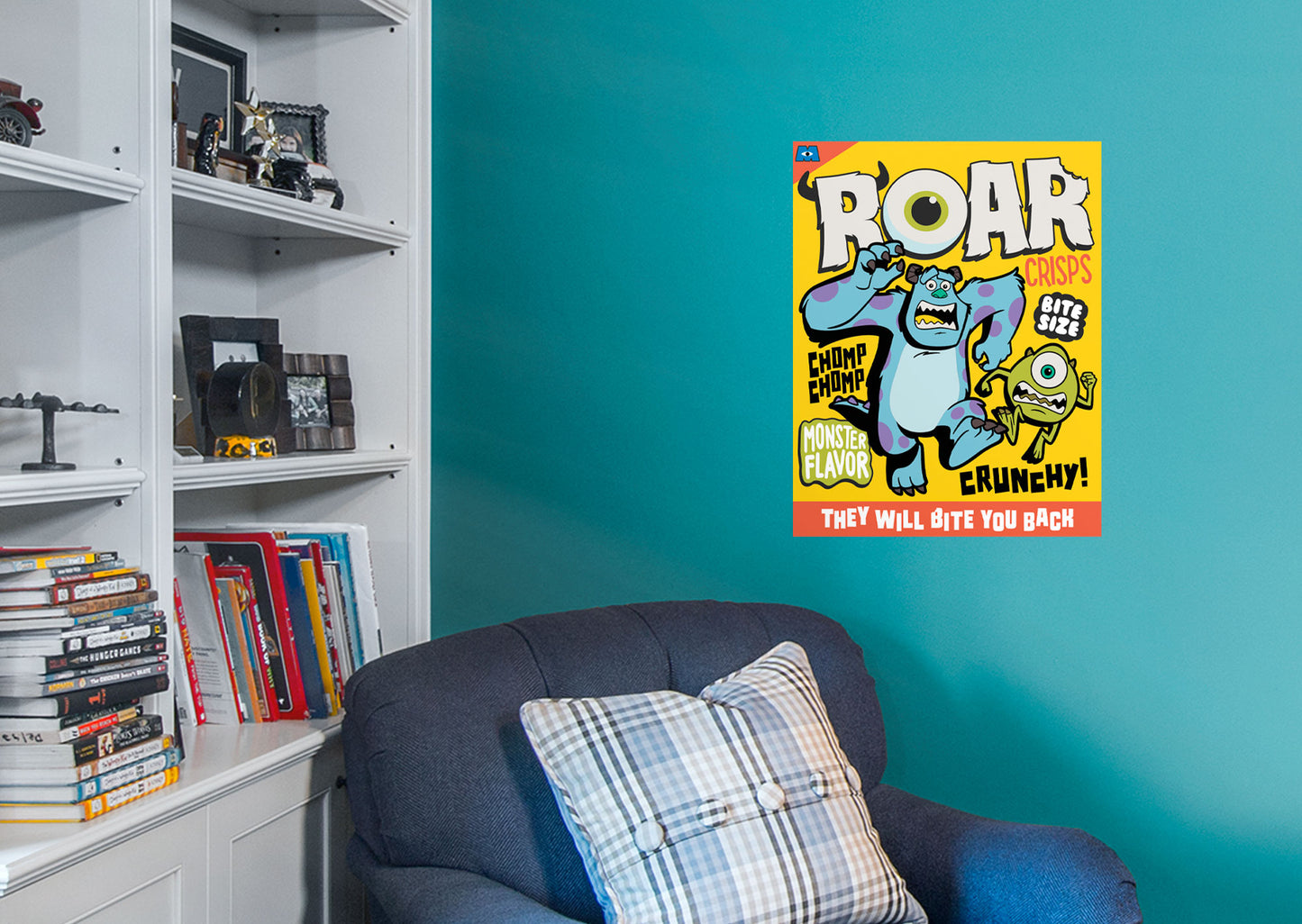 Monsters Inc:  Roar Crisps Mural        - Officially Licensed Disney Removable Wall   Adhesive Decal