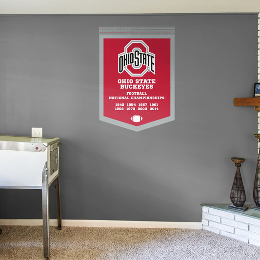 Ohio State Buckeyes: Football National Championship Banner - Officially Licensed Removable Wall Decal