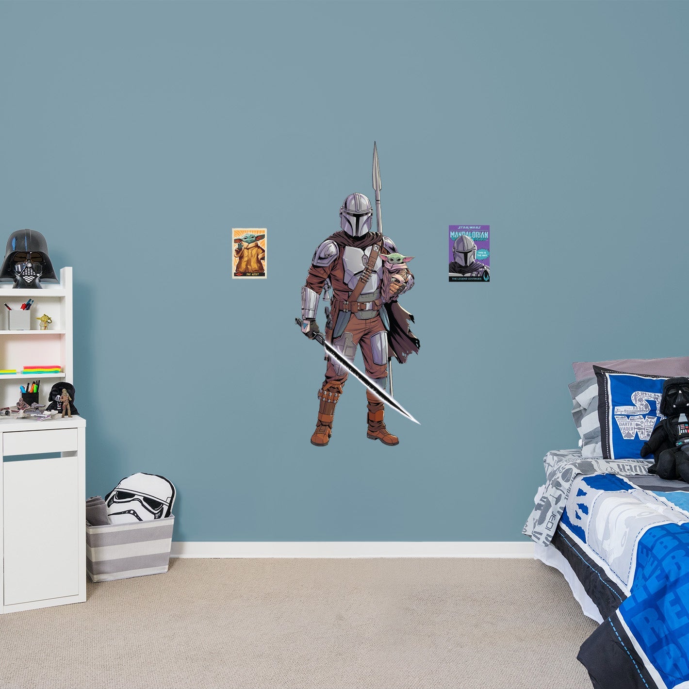 The Mandalorian: The Mandalorian & The Child Darksaber RealBig - Officially Licensed Star Wars Removable Adhesive Decal