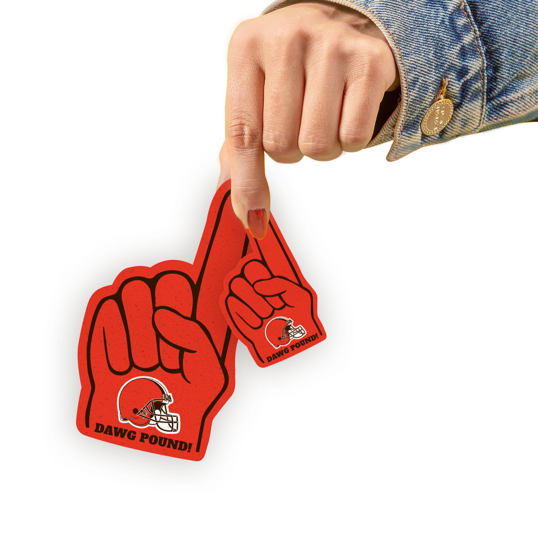 Cleveland Browns: 2021 Foam Finger Minis - NFL Removable Adhesive Wall Decal Large