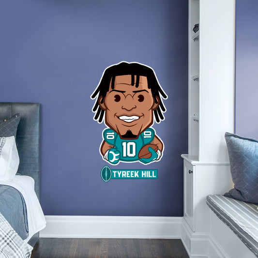 Miami Dolphins: Tyreek Hill  Emoji        - Officially Licensed NFLPA Removable     Adhesive Decal