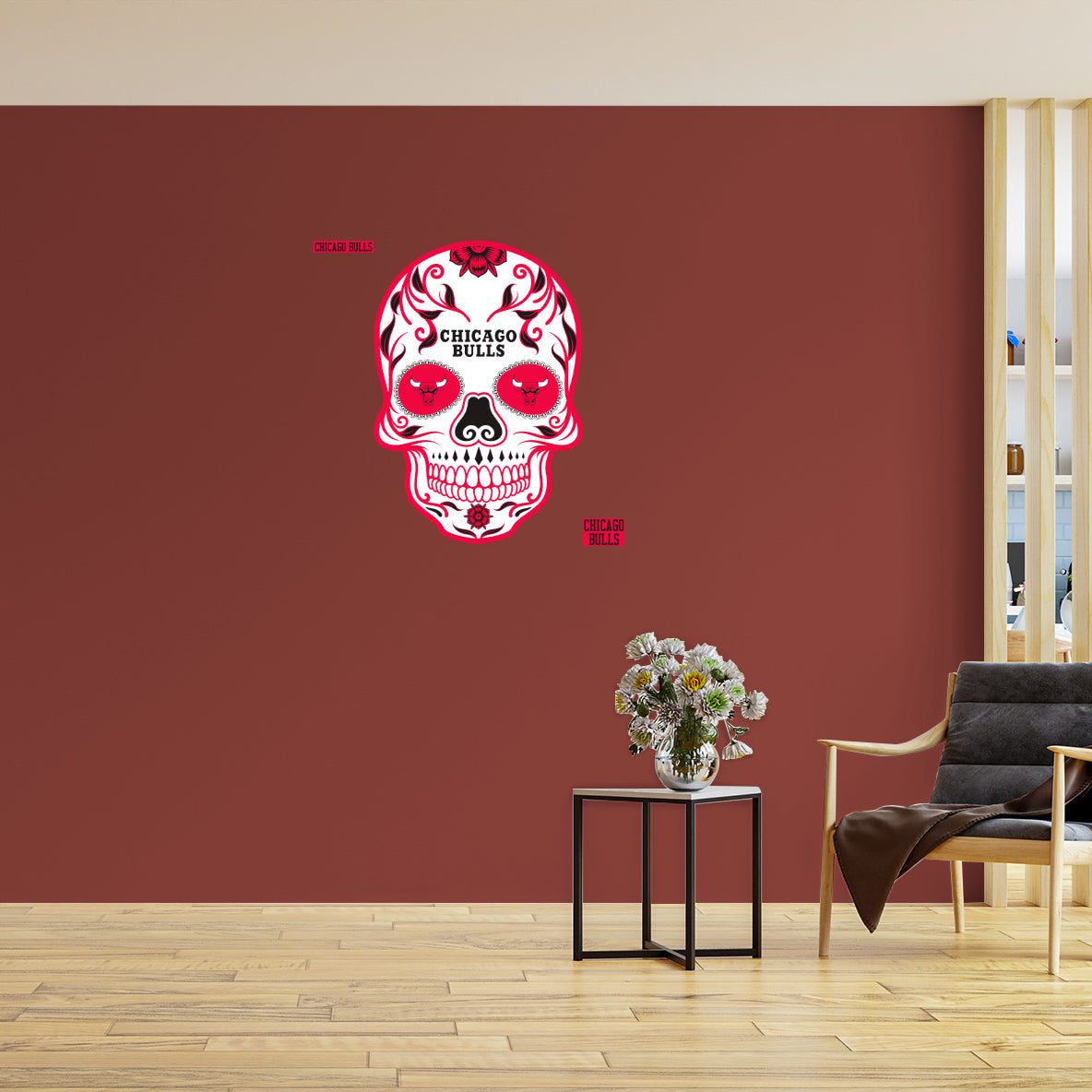 Chicago Bulls: Skull - Officially Licensed NBA Removable Adhesive Decal
