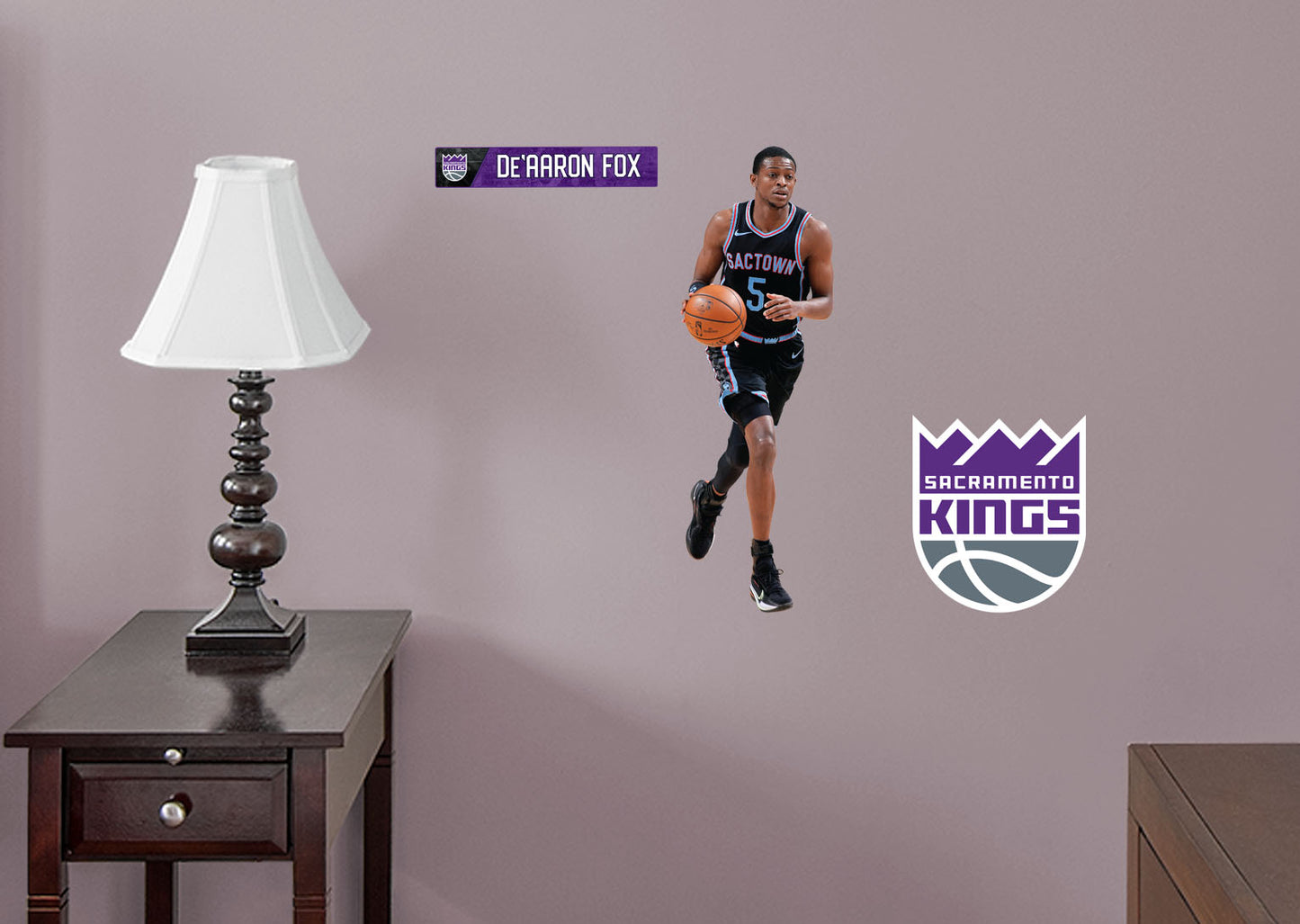 Sacramento Kings: De'Aaron Fox         - Officially Licensed NBA Removable Wall   Adhesive Decal