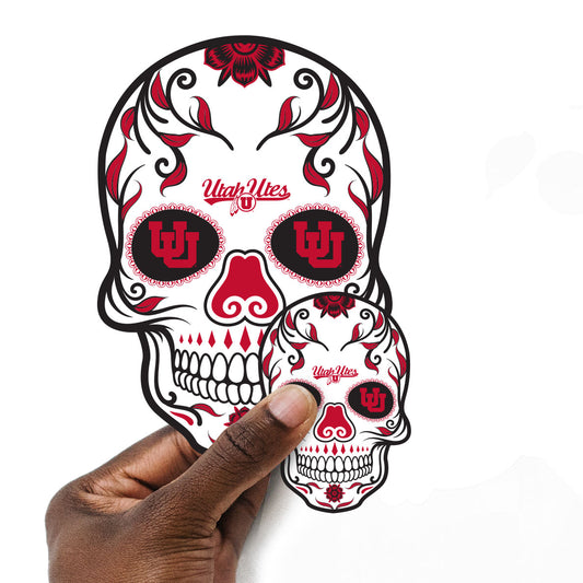 Utah Utes:   Skull Minis        - Officially Licensed NCAA Removable     Adhesive Decal