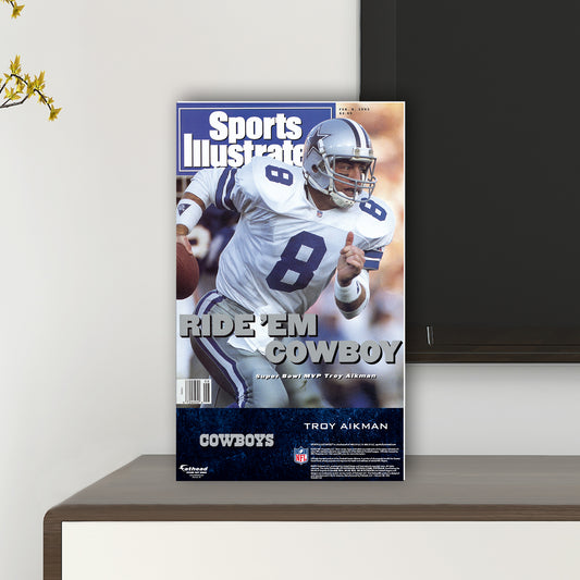 Dallas Cowboys: Troy Aikman February 1993 Sports Illustrated Cover Mini Cardstock Cutout - Officially Licensed NFL Stand Out