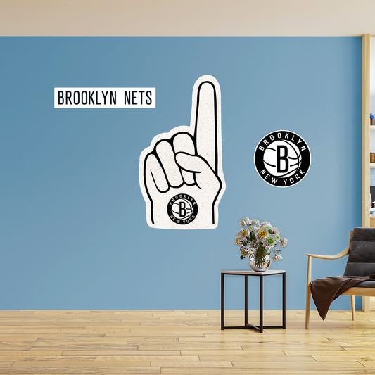 Brooklyn Nets: Foam Finger - Officially Licensed NBA Removable Adhesive Decal