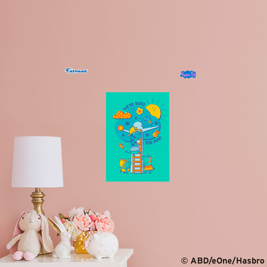 Peppa Pig: Heroes Poster - Officially Licensed Hasbro Removable Adhesive Decal