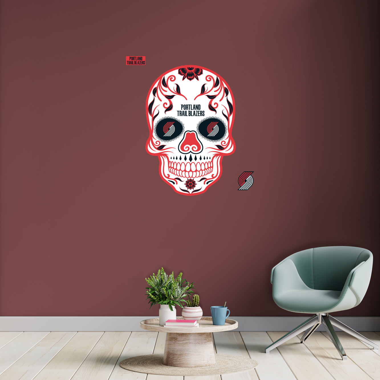 Portland Trail Blazers: Skull - Officially Licensed NBA Removable Adhesive Decal