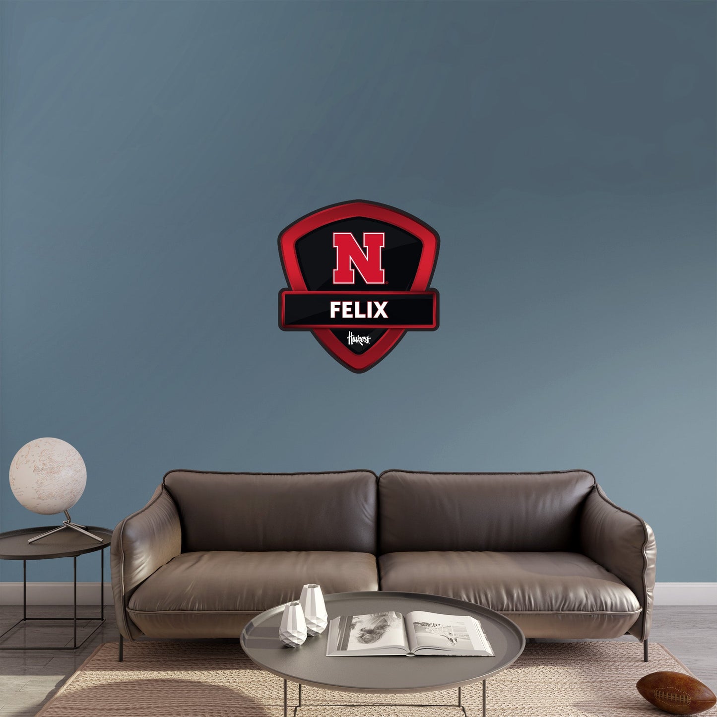 Nebraska Cornhuskers:   Badge Personalized Name        - Officially Licensed NCAA Removable     Adhesive Decal