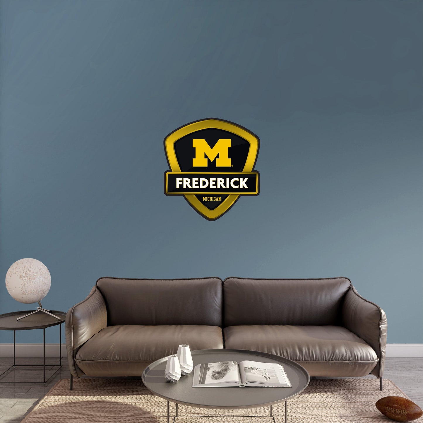 Michigan Wolverines:   Badge Personalized Name        - Officially Licensed NCAA Removable     Adhesive Decal