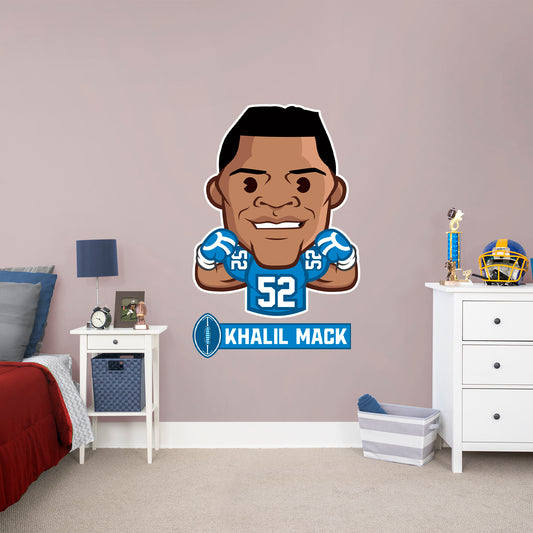 Los Angeles Chargers: Khalil Mack  Emoji        - Officially Licensed NFLPA Removable     Adhesive Decal