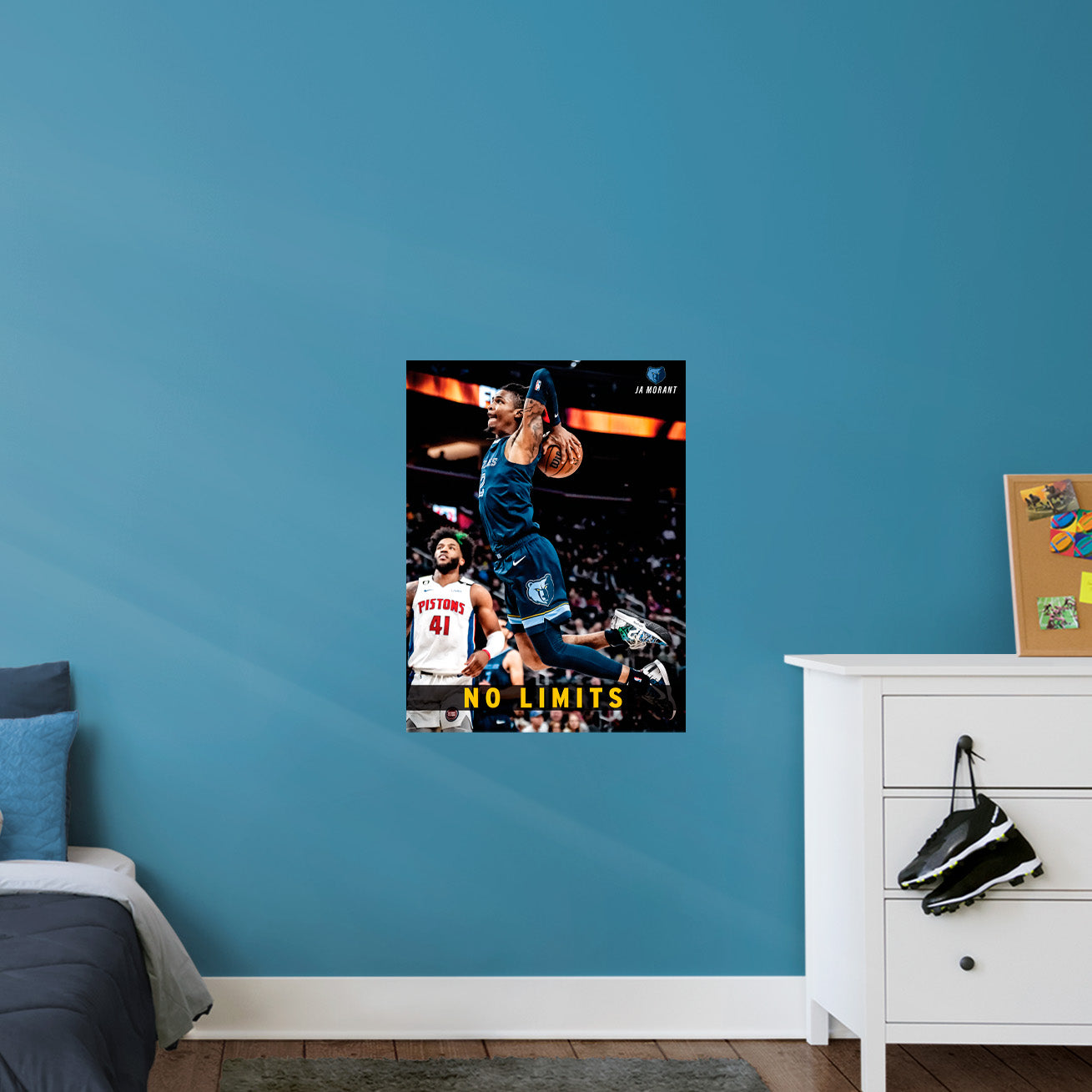 Memphis Grizzlies: Ja Morant Dunk Motivational Poster - Officially Licensed NBA Removable Adhesive Decal