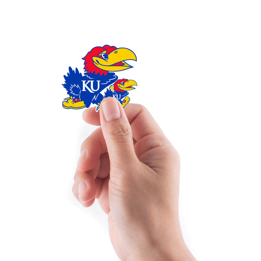 Sheet of 5 -U of Kansas: Kansas Jayhawks  Logo Minis        - Officially Licensed NCAA Removable    Adhesive Decal