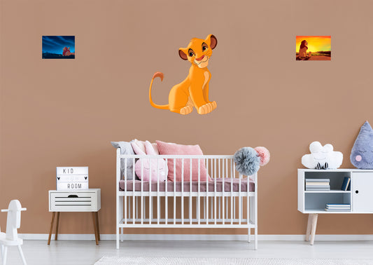 The Lion King: Simba RealBig        - Officially Licensed Disney Removable Wall   Adhesive Decal