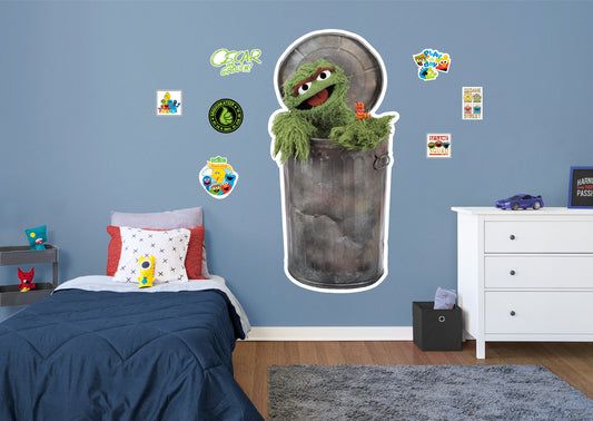 Oscar RealBig - Officially Licensed Sesame Street Removable Adhesive Decal