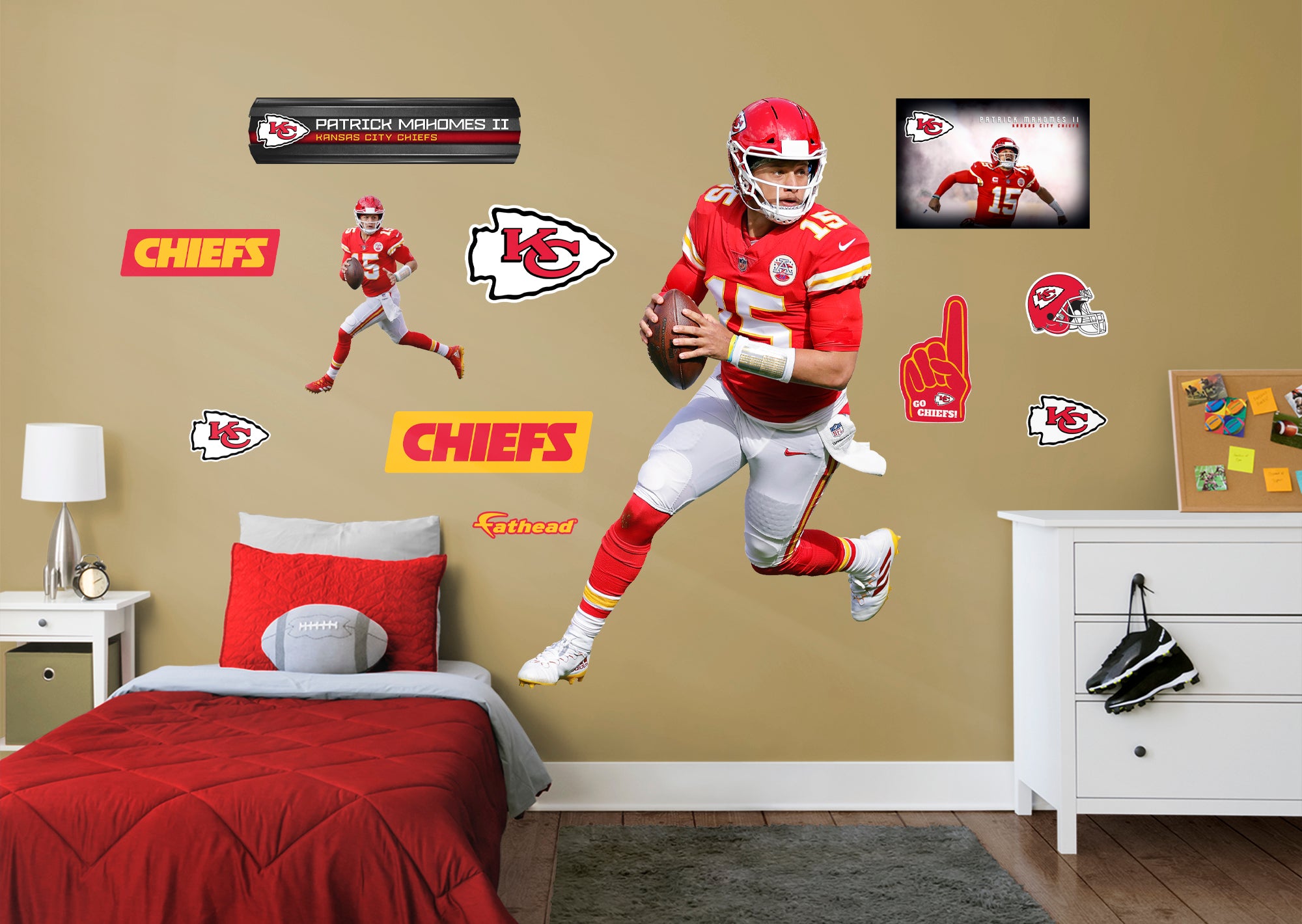 Fathead Patrick Mahomes Kansas City Chiefs Life Size Removable Wall Decal