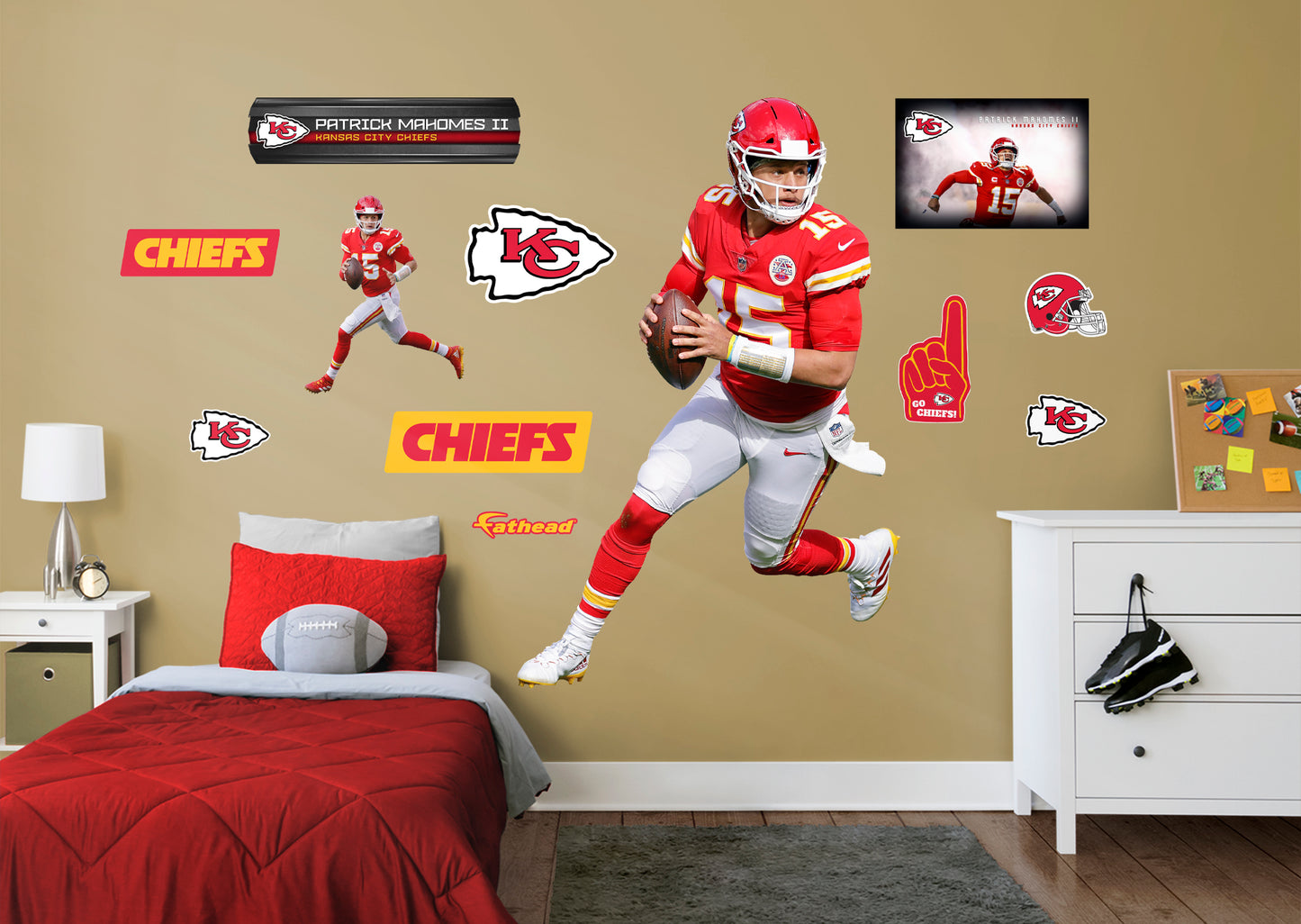 Kansas City Chiefs: Patrick Mahomes II         - Officially Licensed NFL Removable Wall   Adhesive Decal