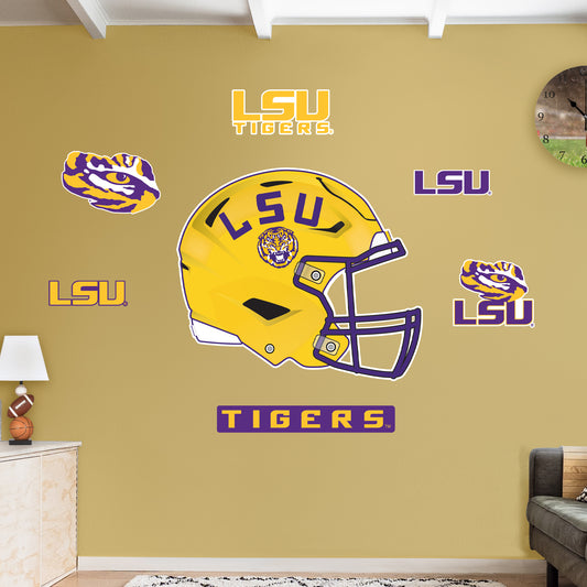 LSU Tigers:   Helmet Art        - Officially Licensed NCAA Removable     Adhesive Decal
