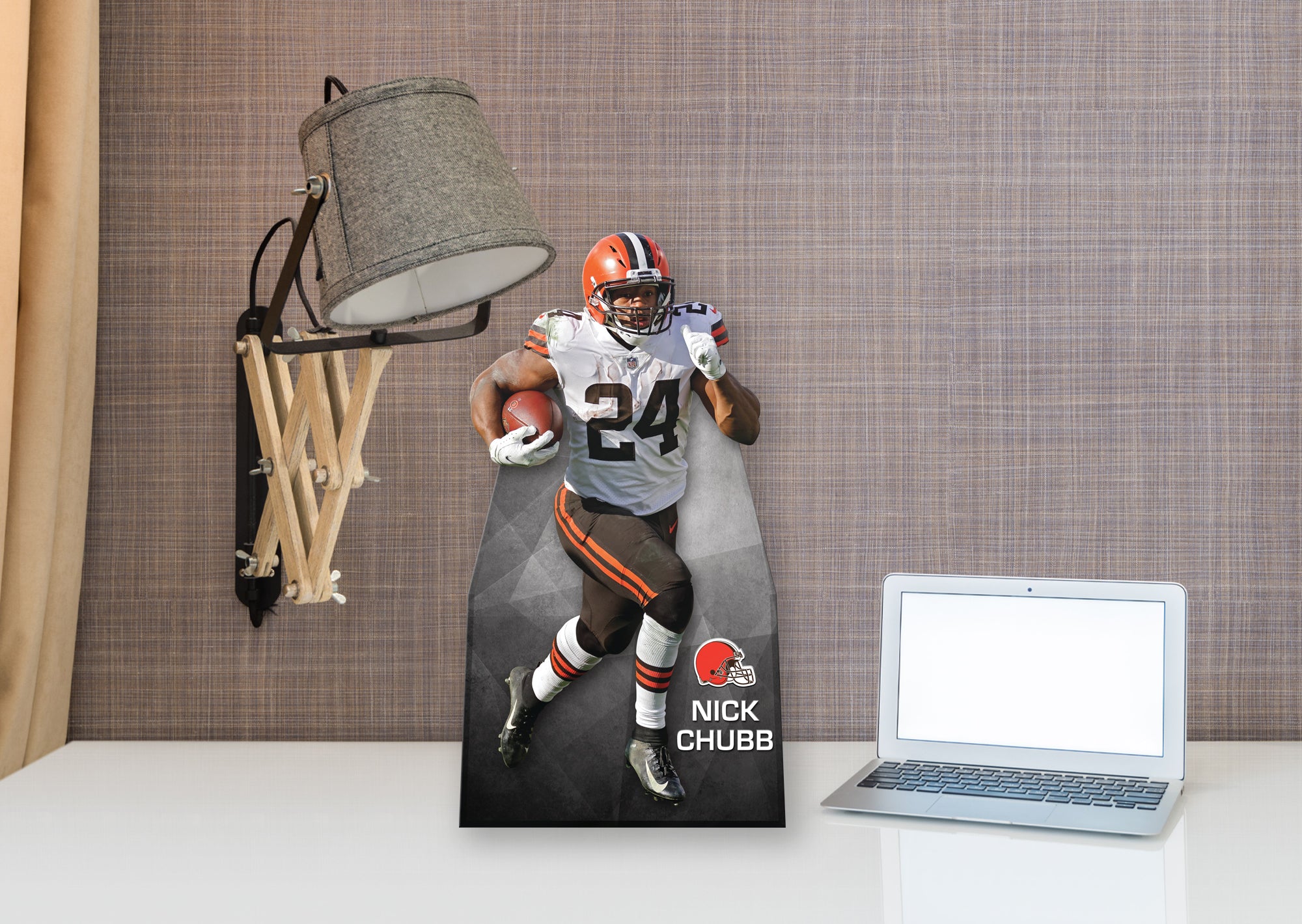 Fathead Cleveland Browns: Nick Chubb 2020-21 Emoji Cutout - NFL Big Head Face Cutouts 20W x 33H