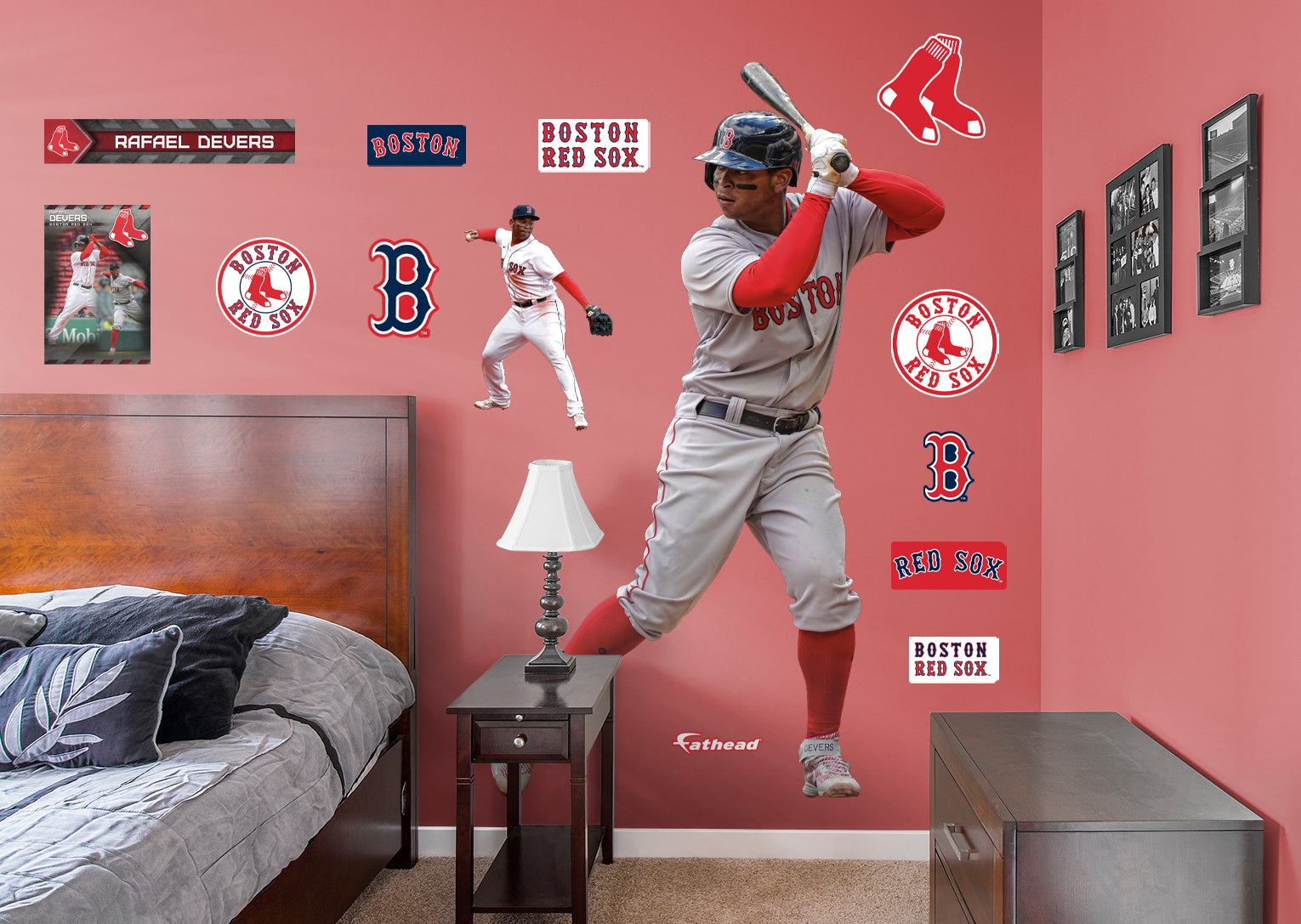 Boston Red Sox: Rafael Devers 2021 - MLB Removable Wall Adhesive Wall Decal Giant Athlete +2 Wall Decals 31W x 50H