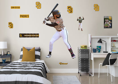 San Diego Padres: Fernando Tatis Jr.  Camo        - Officially Licensed MLB Removable Wall   Adhesive Decal