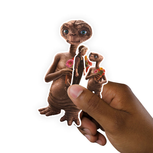 Sheet of 5 -E.T.: E.T. & Gertie Flower Pot 40th Anniversary Minis - Officially Licensed NBC Universal Removable Adhesive Decal