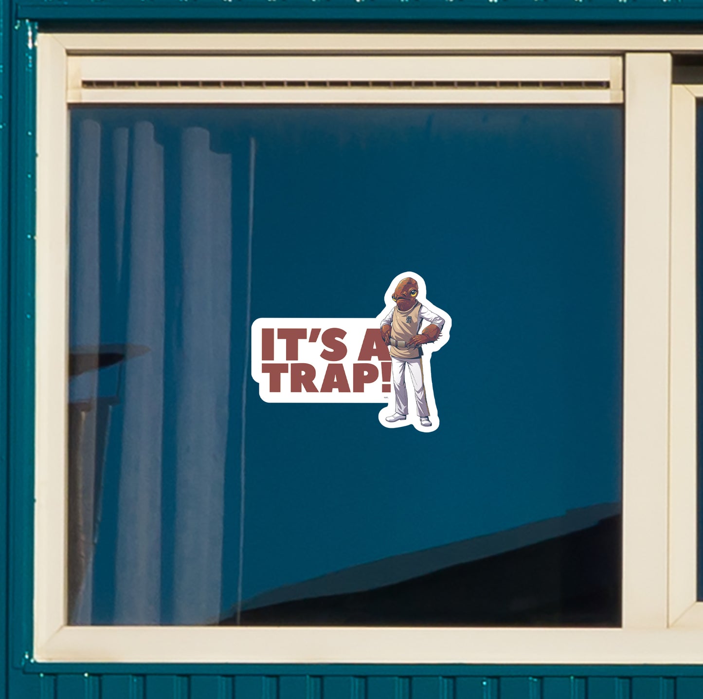 Admiral Ackbar It's a Trap! Quote Window Cling        - Officially Licensed Star Wars Removable Window   Static Decal