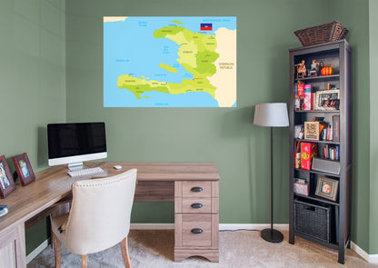 Maps of North America: Haiti Mural        -   Removable Wall   Adhesive Decal