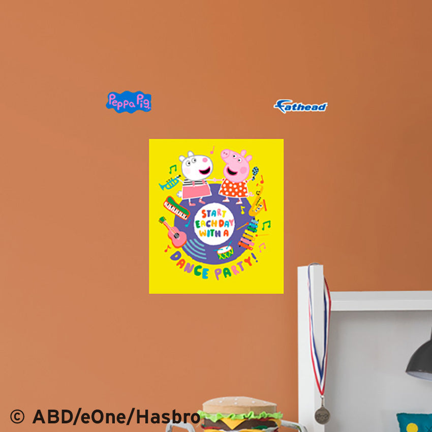 Peppa Pig: Dance Party Poster - Officially Licensed Hasbro Removable Adhesive Decal