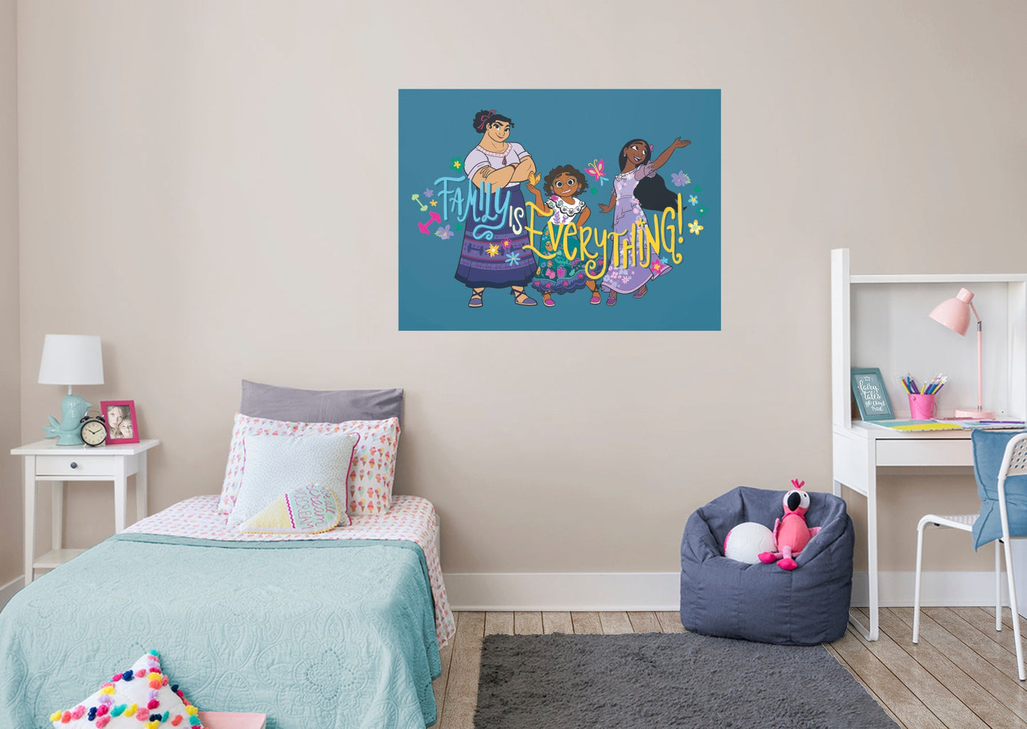 Encanto: Mirabel, Isabela, Luisa Family is Everything Poster - Officially Licensed Disney Removable Adhesive Decal
