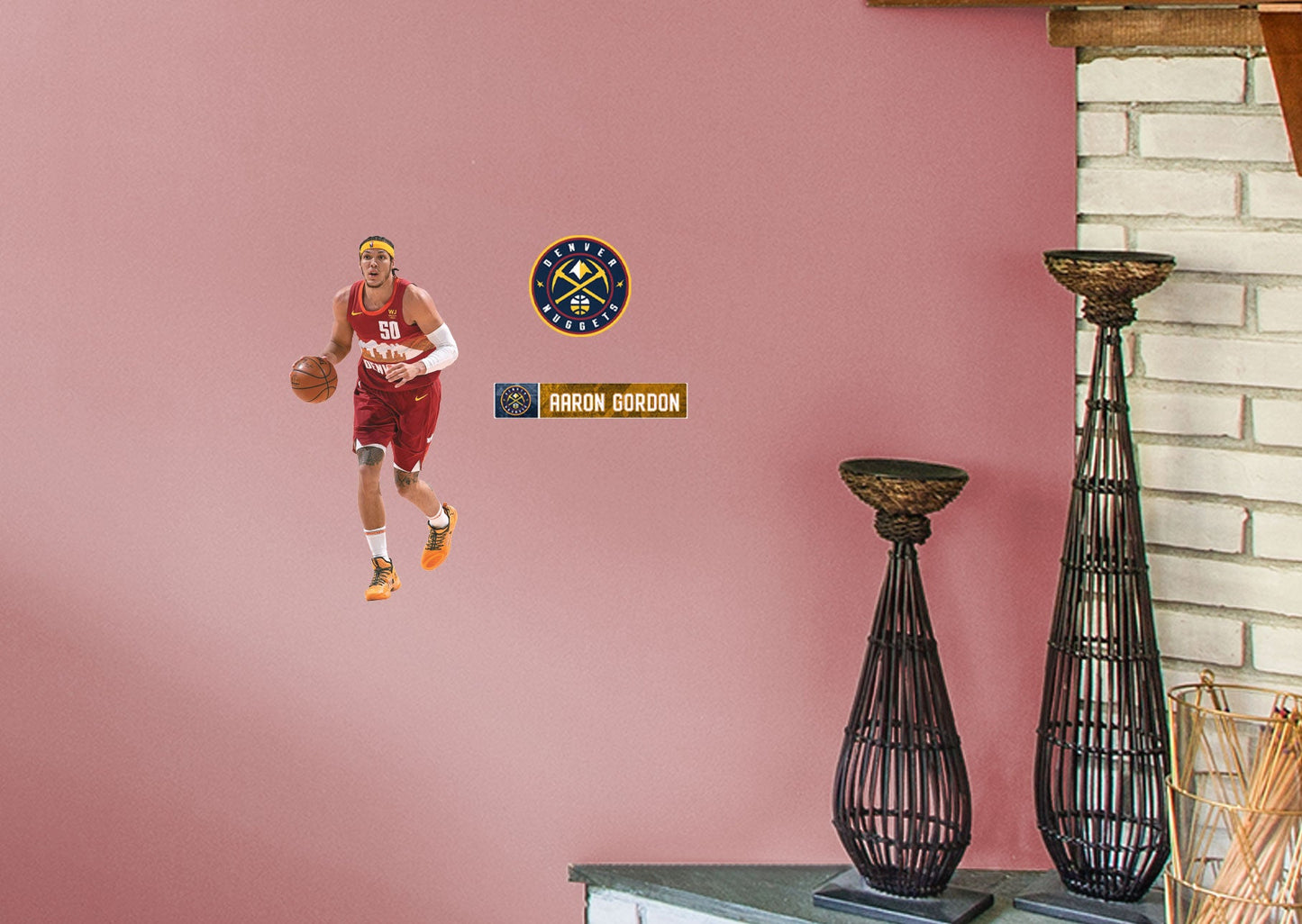 Denver Nuggets: Aaron Gordon         - Officially Licensed NBA Removable Wall   Adhesive Decal