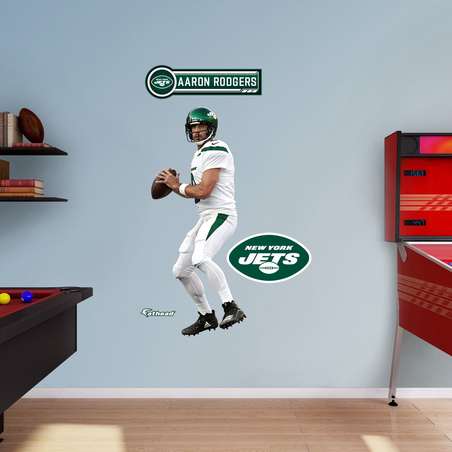New York Jets: Aaron Rodgers         - Officially Licensed NFL Removable     Adhesive Decal