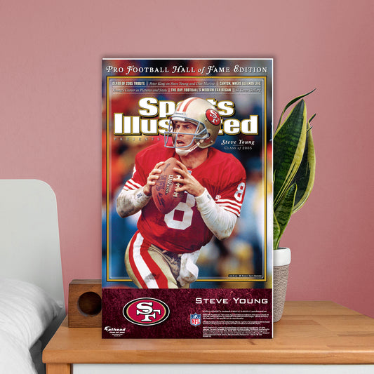 San Francisco 49ers: Steve Young August 2005 Hall of Fame Edition Sports Illustrated Cover Mini Cardstock Cutout - Officially Licensed NFL Stand Out