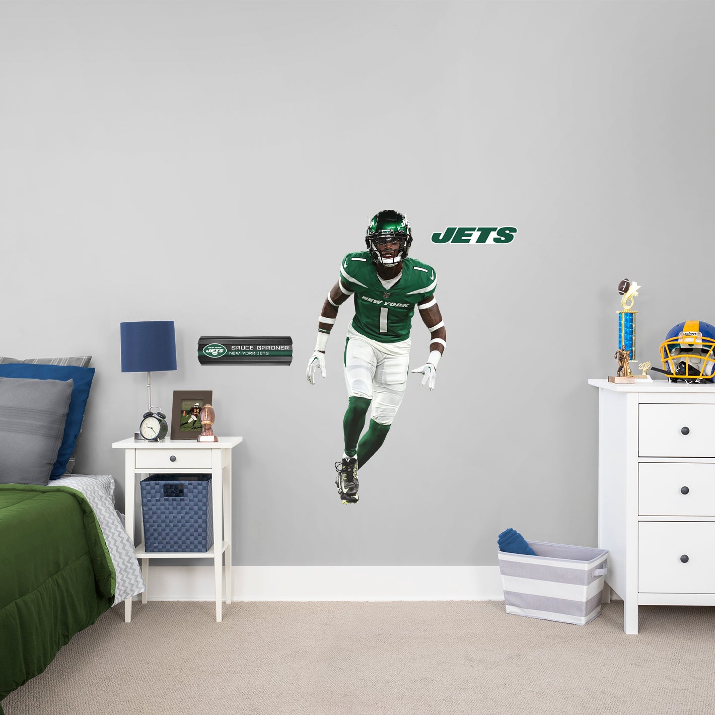 New York Jets: Sauce Gardner         - Officially Licensed NFL Removable     Adhesive Decal