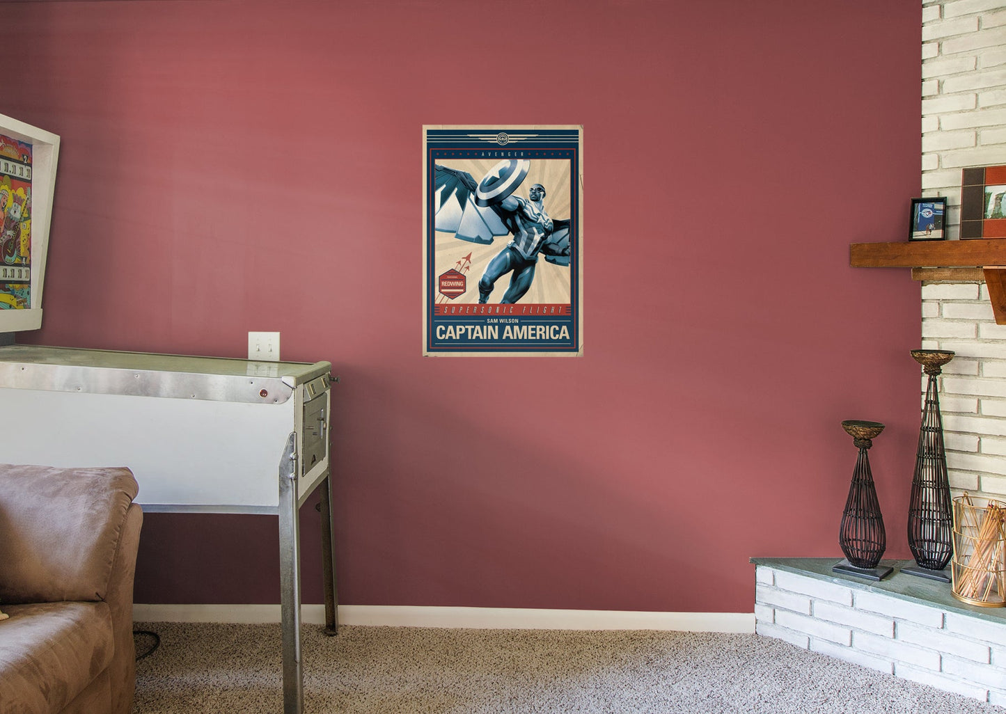 Avengers: Captain America (Sam Wilson) Retro Americana Mural        - Officially Licensed Marvel Removable Wall   Adhesive Decal