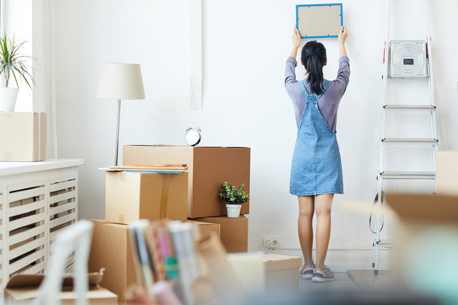 woman decorating new home