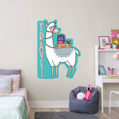 Travel Llama        - Officially Licensed Big Moods Removable     Adhesive Decal